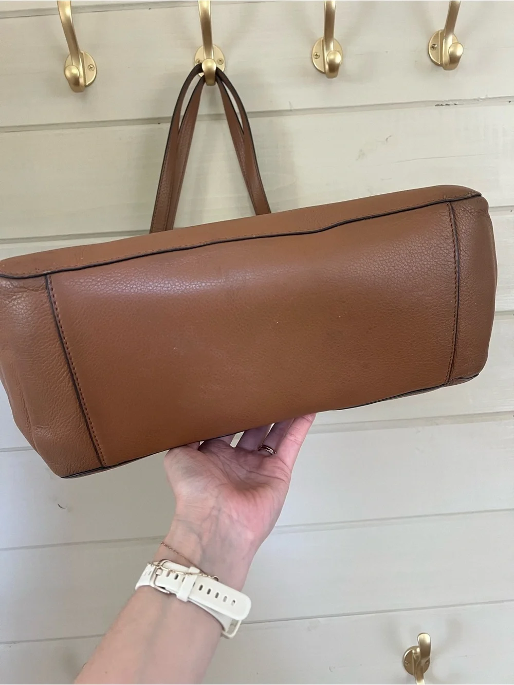 Tory Burch Brown Leather Diaper Bag with Changing Pad